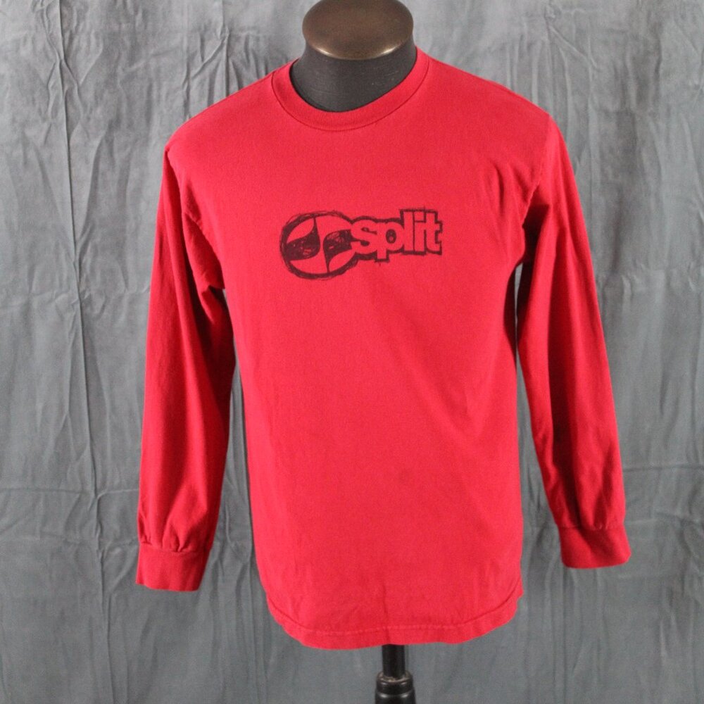 Skateboard Shirt - Split Red Long-sleeve - Men's Medium